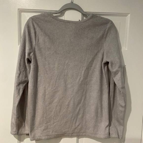 Croft & Barrow Gray Fleece Long Sleeve Crew Neck Sleepwear Top – Small - Picture 3 of 6